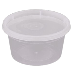 Rise Heavy Duty 12 oz. Microwavable Translucent Plastic Deli Container and Lid Combo Pack – 240/Case