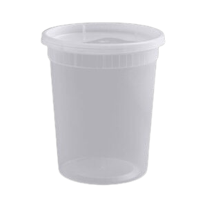 Rise Heavy Duty 32 oz. Microwavable Translucent Plastic Deli Container and Lid Combo Pack – 240/Case