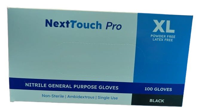 Next Touch Pro Black Gloves Powder Free Katex Free Size XL