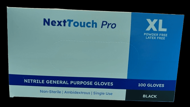 Next Touch Pro Black Gloves Powder Free Katex Free Size XL