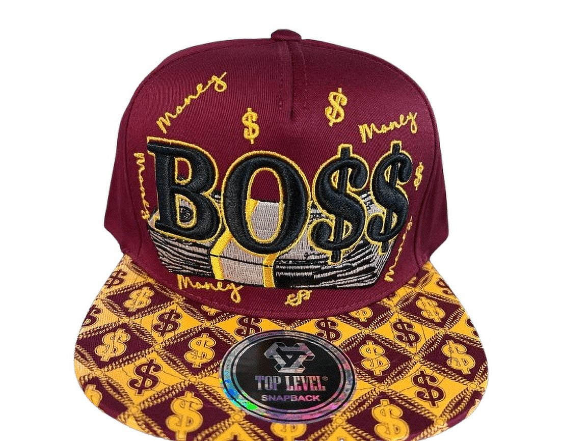 Top Level BOSS Embroidered Hip Hop Snapback Adjustable Flat Bill Hat Cap Men’s
