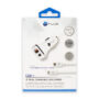 UPLUS 24V Dual Car Adapter with Fast Charging and IP Cable, White, 1 Count