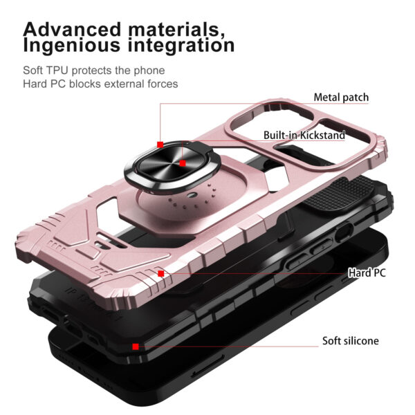 For iPhone 14 PRO MAX Case Shockproof Dual Layer Magnetic RingStand Hybrid Cover
