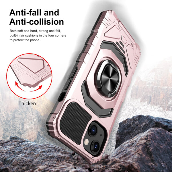 For iPhone 14 PRO MAX Case Shockproof Dual Layer Magnetic RingStand Hybrid Cover - Image 3
