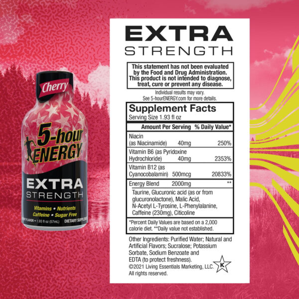 5-hour ENERGY® Shot, Extra Strength Cherry, 1.93 oz, 12 Count - Image 4