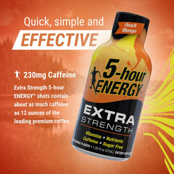 5-hour ENERGY® Shot, Extra Strength, Peach Mango, 1.93 oz, 12 Count - Image 8
