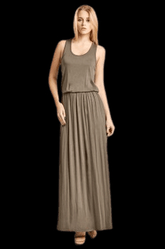 Taupe Ladies – Bloused Bodice Dress Size S