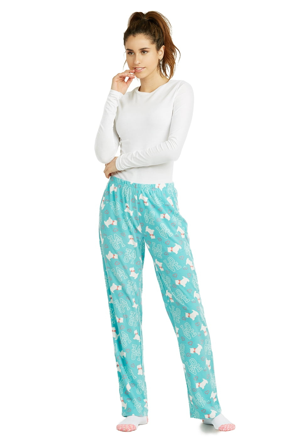 Women’s Cozy PJ Pajama Pants (S, Puppy)