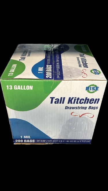 RISE 13-Gallon Tall Kitchen Trash Bags, 200 ct.