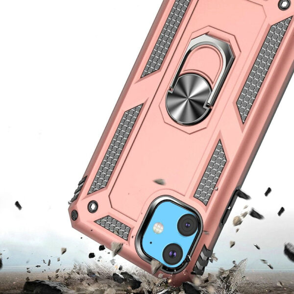 GSA Ring Magnetic Kickstand Hybrid Case Cover For iPhone 15 - Rose Gold - Image 4
