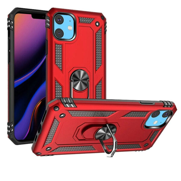 GSA Ring Magnetic Kickstand Hybrid Case Cover For iPhone 15 - Rose Gold - Image 25