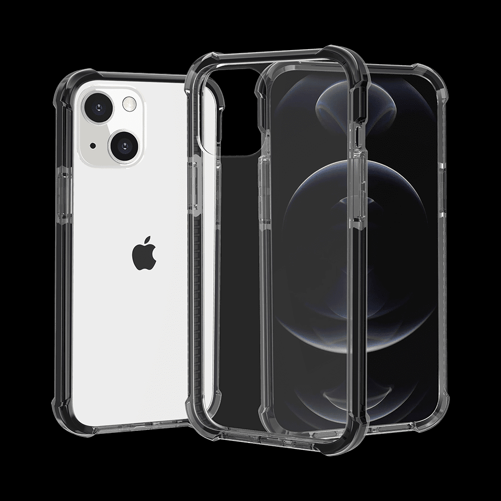For iPhone 15 Acrylic Tough 2.5mm Transparent ShockProof Hybrid Case Cover – Black