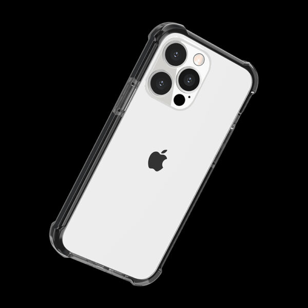 For iPhone 15 Acrylic Tough 2.5mm Transparent ShockProof Hybrid Case Cover - Black - Image 4