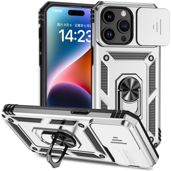For iPhone 15 Pro Max Case Shockproof RingStand Lens Cover + 2 Screen Protectors - Image 19