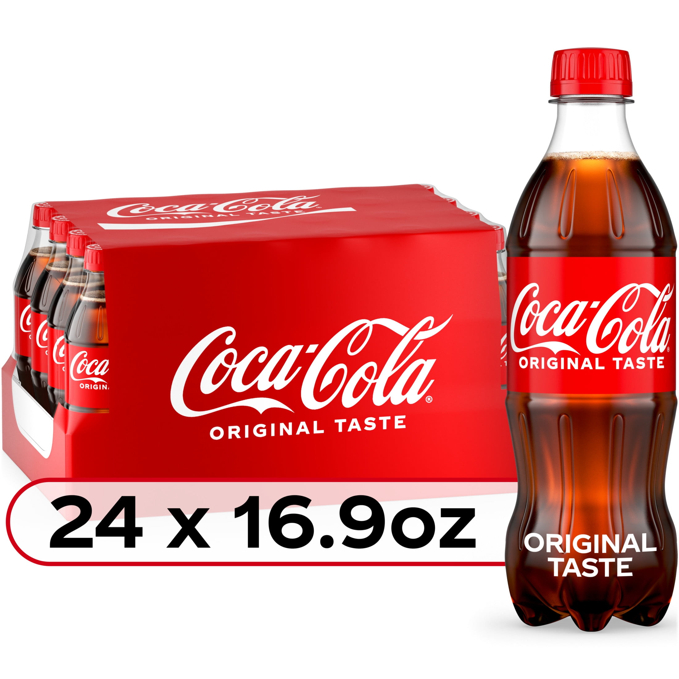 Coca-Cola Soda Pop, 16.9 fl oz Bottles, 24 Pack