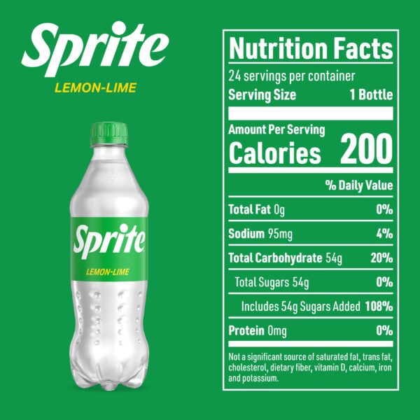 Sprite Lemon Lime Soda Soft Drinks, 16.9 fl oz, 24 Pack - Image 8