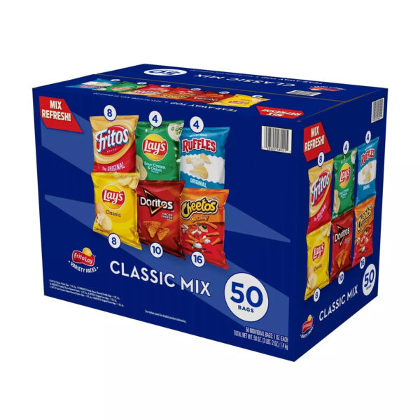 Frito Lay Variety Pack of Snacks and Chips, Classic Mix, 50 ct.