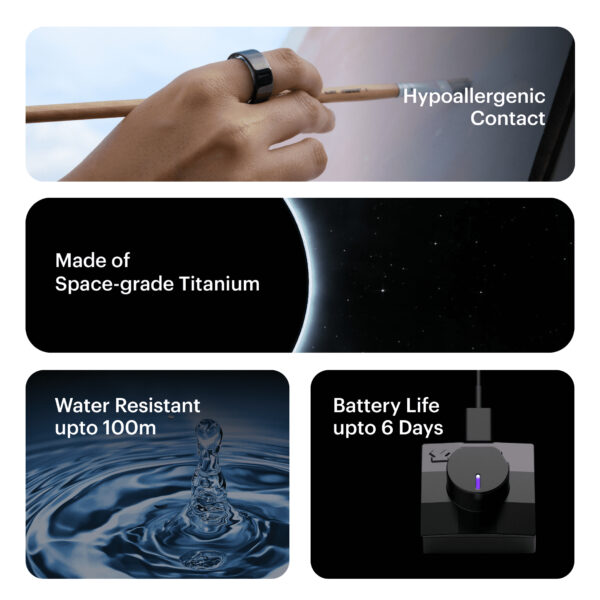 Ultrahuman Ring AIR Size 11 - World’s Lightest Sleep-Tracking Wearable - Matte Grey - Image 6