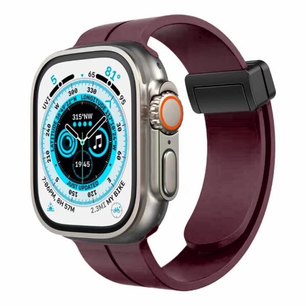 For Apple Watch Size 42/44/45mm Magnetic Buckle Premium Silicone Watch Band - Blue - Image 9
