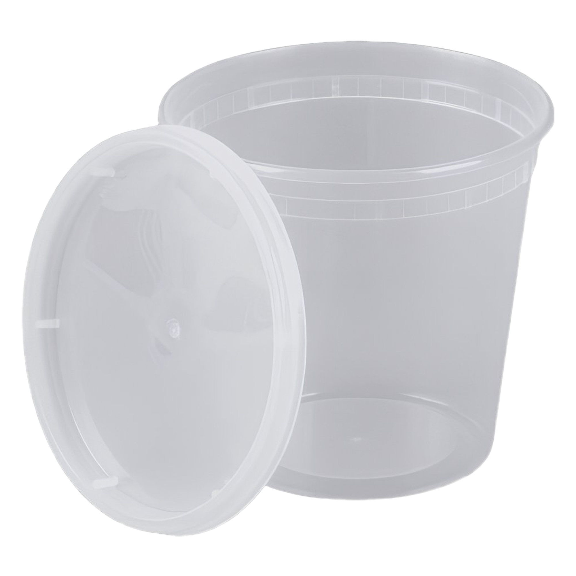 Rise Heavy Duty 24 oz. Microwavable Translucent Plastic Deli Container and Lid Combo Pack – 240/Case