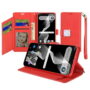 For Cricket Debut S3 Case PU Leather Phone Wallet Extra Card Flap and Wristlet