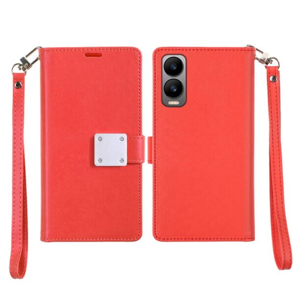 For Cricket Debut S3 Case PU Leather Phone Wallet Extra Card Flap and Wristlet - Image 2