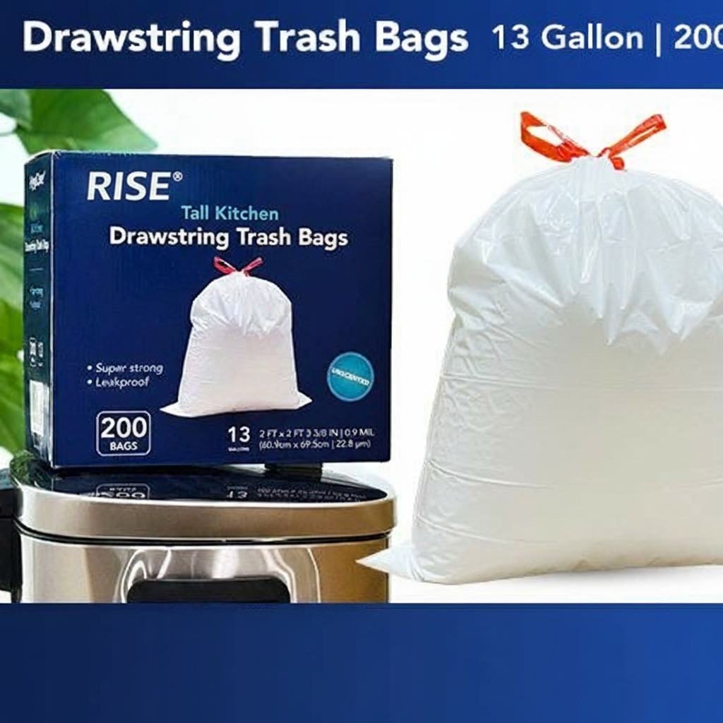Tall Kitchen Trash Bags 13 Gallon | 200 Count