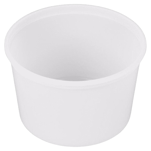 Rise Heavy Duty 64 oz. Microwavable Translucent Heavy Plastic Deli Container & Lid – 100/Case