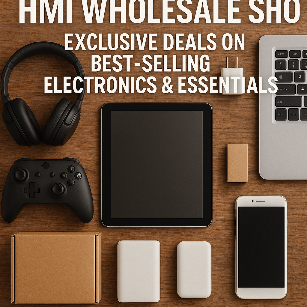 HMI Wholesale Shop: Exclusive Deals on Best-Selling Electronics & Essentials 1 multi-category e-commerce illustration for HMI Wholesale Shop: Exclusive Deals on Best-Selling Electronics & Essentials