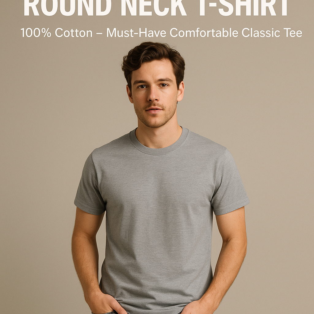 Style Wear Round Neck T-Shirt 100% Cotton – Must-Have Comfortable Classic Tee